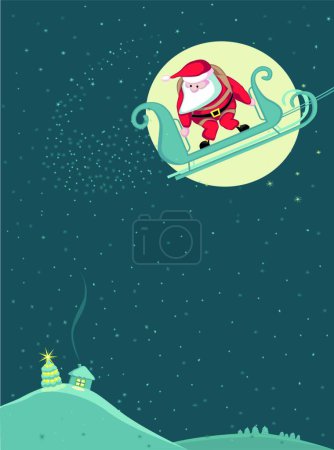 Illustration for Santa skydiving modern vector illustration - Royalty Free Image