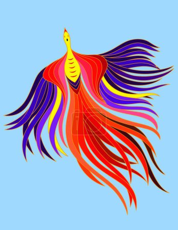 Illustration for Flying phoenix modern vector illustration - Royalty Free Image