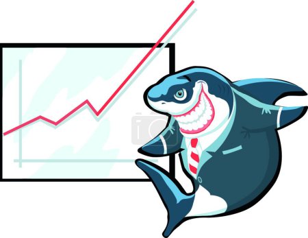 Illustration for Shark of business modern vector illustration - Royalty Free Image