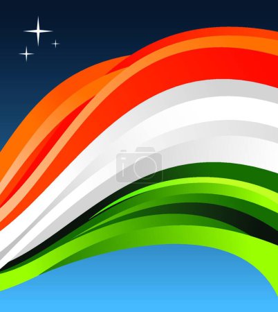 Téléchargez les illustrations : Illustration drapeau Inde, vecteur coloré - en licence libre de droit
