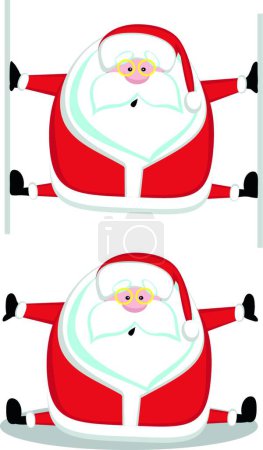 Illustration for Santa splits, graphic vector illustration - Royalty Free Image
