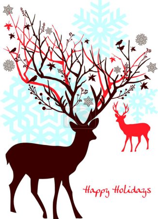 Illustration for Christmas deer, vector illustration - Royalty Free Image