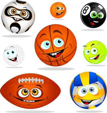 Illustration for Funny balls, simple vector illustration - Royalty Free Image