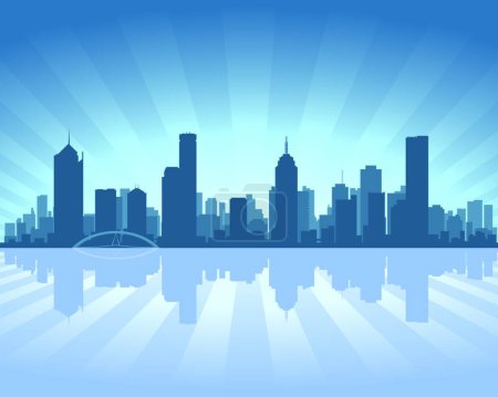 Téléchargez les illustrations : Illustration vectorielle skyline de Melbourne - en licence libre de droit