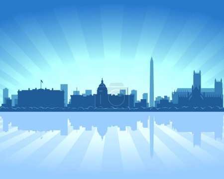 Illustration for Washington skyline vector illustration - Royalty Free Image