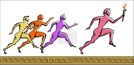 Illustration for Ancient competition, graphic vector illustration - Royalty Free Image