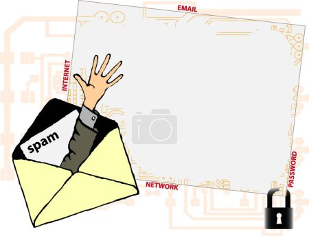 Illustration for Danger spam  vector  illustration - Royalty Free Image