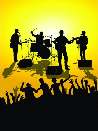Illustration for "open air concert" colorful vector illustration - Royalty Free Image