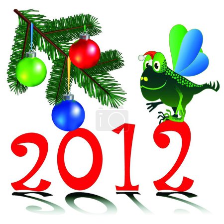 Téléchargez les illustrations : Illustration vectorielle du nouvel an 2012 - en licence libre de droit