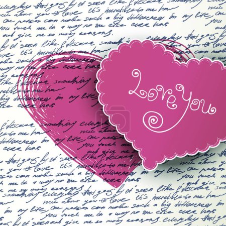 Illustration for Valentines Card cover, 14 February - Royalty Free Image