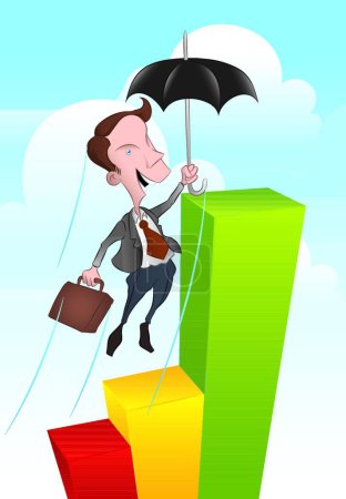 Illustration for More Great Achievement, businessman - Royalty Free Image