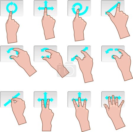 Illustration for Trackpad Gestures, simple vector illustration - Royalty Free Image