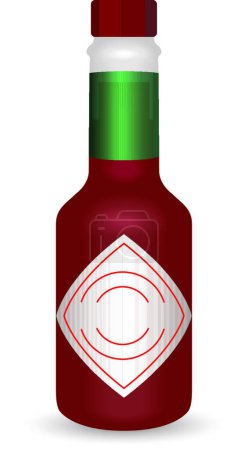Téléchargez les illustrations : Illustration vectorielle bouteille de sauce - en licence libre de droit