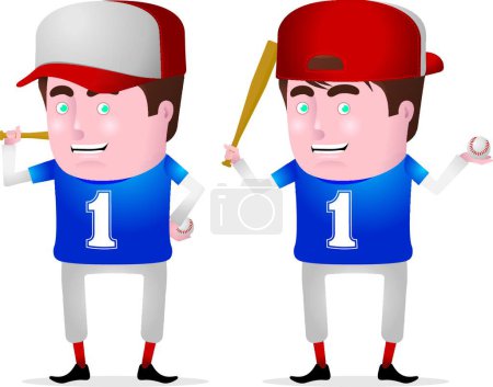 Téléchargez les illustrations : Joueur de baseball, illustration vectorielle graphique - en licence libre de droit