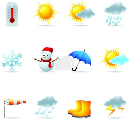 Téléchargez les illustrations : Icônes Web - Illustration vectorielle météo - en licence libre de droit