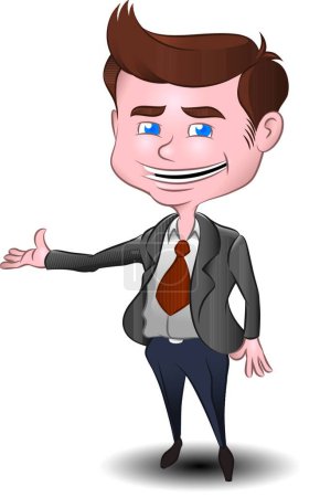 Illustration for Welcoming Businessman  vector  illustration - Royalty Free Image