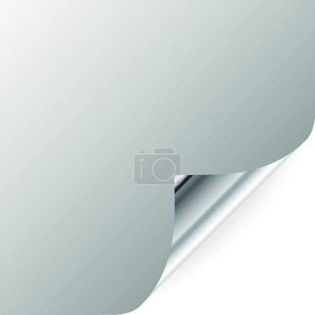 Illustration for Vector gray page with curled corner and shadow - Royalty Free Image