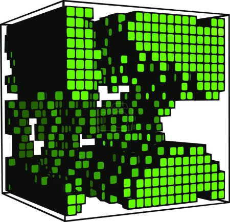 Ilustración de "Cubo verde "vector colorido ilustración - Imagen libre de derechos