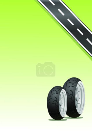 Ilustración de "Neumático de motocicleta "vector colorido ilustración - Imagen libre de derechos