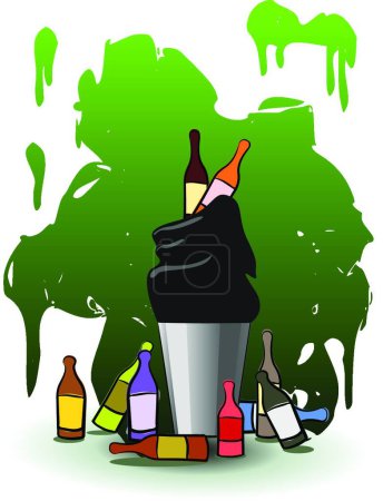 Illustration for "Recycle bin" colorful vector illustration - Royalty Free Image