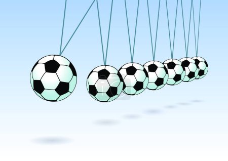 Illustration for "Balancing soccer ball" colorful vector illustration - Royalty Free Image