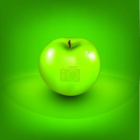 Illustration for "Fresh Green Apple" colorful vector illustration - Royalty Free Image