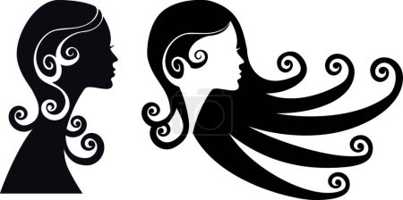 Illustration for Stylish vector woman, colored vector illustration - Royalty Free Image