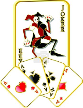 Illustration for Vector modern illustration of joker - Royalty Free Image