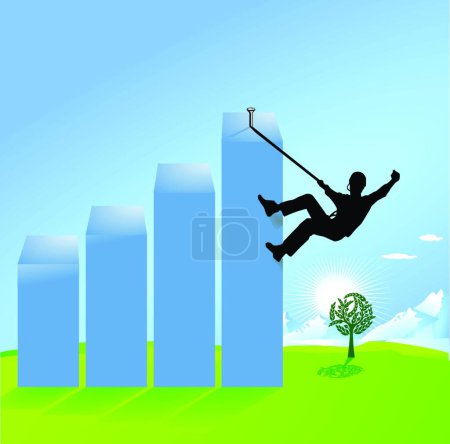 Illustration for Balance climbing modern vector illustration - Royalty Free Image