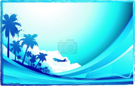 Illustration for Beautiful tropical background, vector illustration - Royalty Free Image