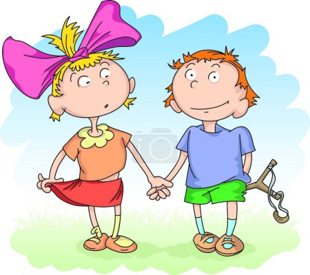 Illustration for Boy and Girl vector illustration - Royalty Free Image