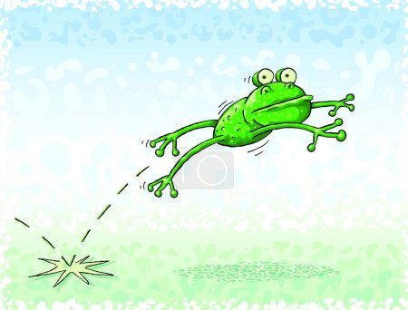 Téléchargez les illustrations : Illustration vectorielle grenouille sauteuse - en licence libre de droit