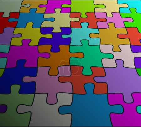 Illustration for Puzzle game parts. jigsaw pieces background - Royalty Free Image