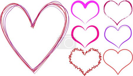 Illustration for Scribble hearts vector illustration - Royalty Free Image