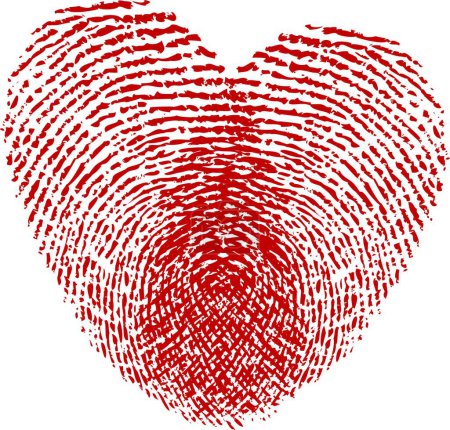 Téléchargez les illustrations : Fingerprint heart  vector illustration - en licence libre de droit