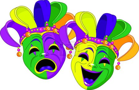 Illustration for Illustration of the Mardi Gras Masks - Royalty Free Image