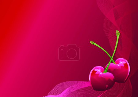 Photo for Illustration of the Love Cherry - Royalty Free Image