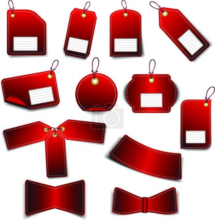 Ilustración de Ilustración del conjunto de pegatinas rojas - Imagen libre de derechos