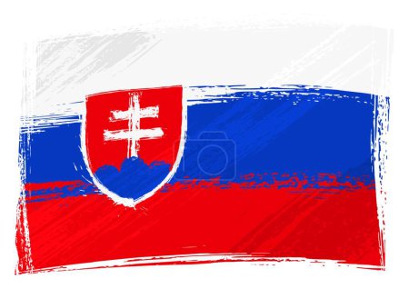 Téléchargez les illustrations : Illustration du drapeau Grunge Slovaquie - en licence libre de droit