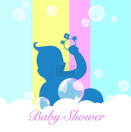 Ilustración de Diseño de tarjeta de ducha bebé - Imagen libre de derechos