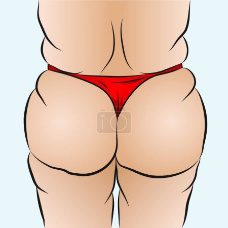 Illustration for Fat ass  vector illustration - Royalty Free Image