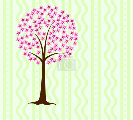 Téléchargez les illustrations : Illustration vectorielle arbre en fleur - en licence libre de droit