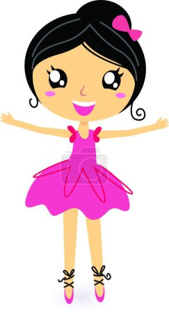 Illustration for Dancing ballerina in basic pose isolated on white - Royalty Free Image