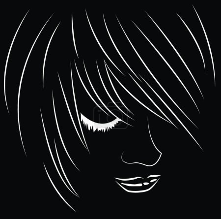 Illustration for Emo face, graphic vector illustration - Royalty Free Image