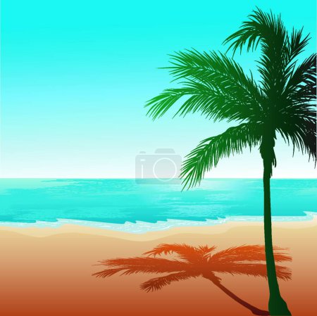Ilustración de Fondo de playa, ilustración vectorial gráfica - Imagen libre de derechos