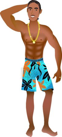 Illustration for Beach Guy, graphic vector illustration - Royalty Free Image