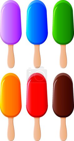 Téléchargez les illustrations : Vecteur de popsicles sucrées - en licence libre de droit