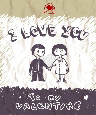 Illustration for I love you, vector illustration - Royalty Free Image