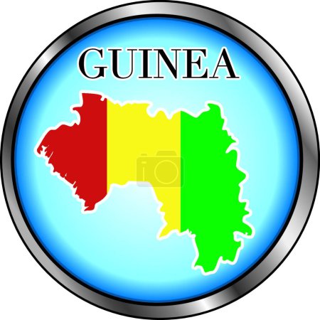 Illustration for Guinea Round Button, vector illustration - Royalty Free Image