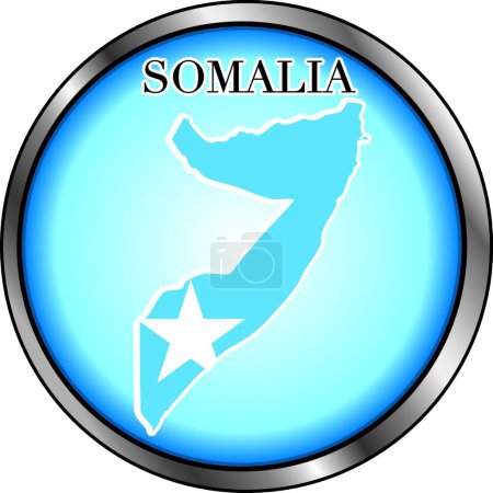 Téléchargez les illustrations : Somalie Bouton rond, illustration vectorielle - en licence libre de droit